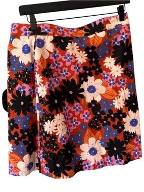 Princess Highway A-Line Mini Linen Floral Skirt 10 Retro